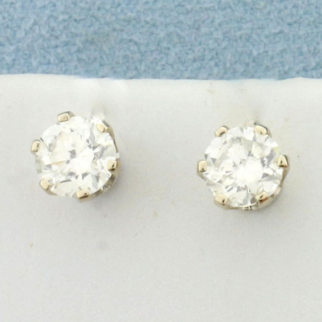 1.25Ct Tw Diamant Ohrstecker Mit in 14K Weißgold von LeifJewelryCo