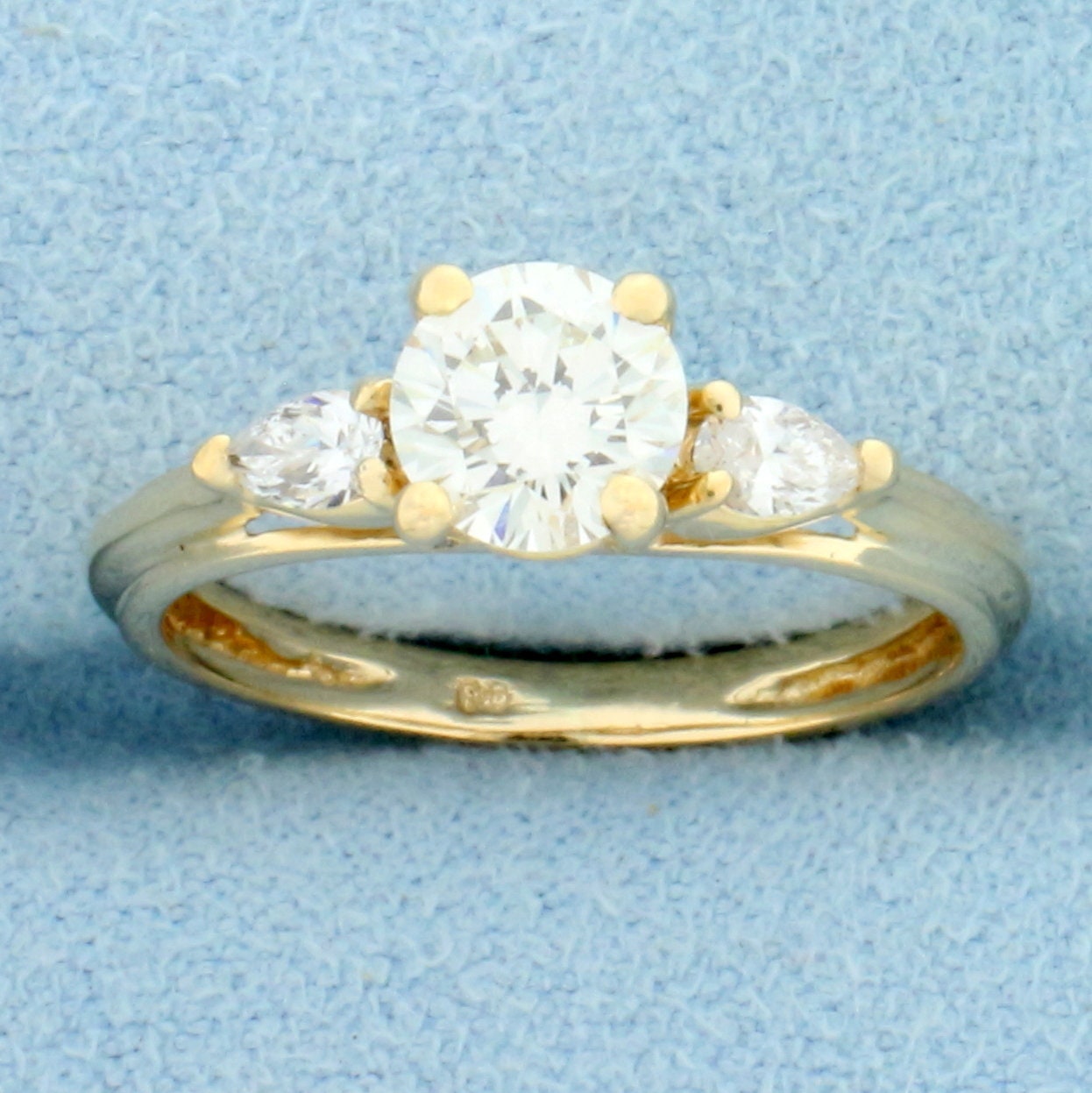 1Ct Diamant Verlobungsring in 14K Gelbgold von LeifJewelryCo