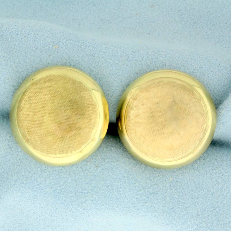 Vintage Knopf Ohrhänger in 585Er Gelbgold von LeifJewelryCo