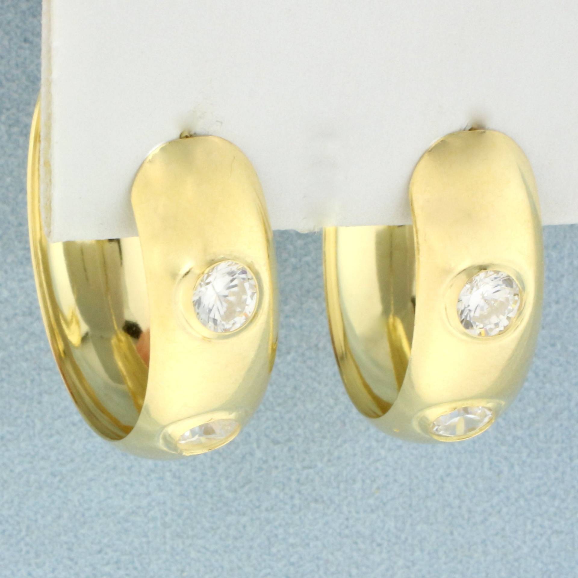 Cz Ohrringe in 18K Gelbgold von LeifJewelryCo