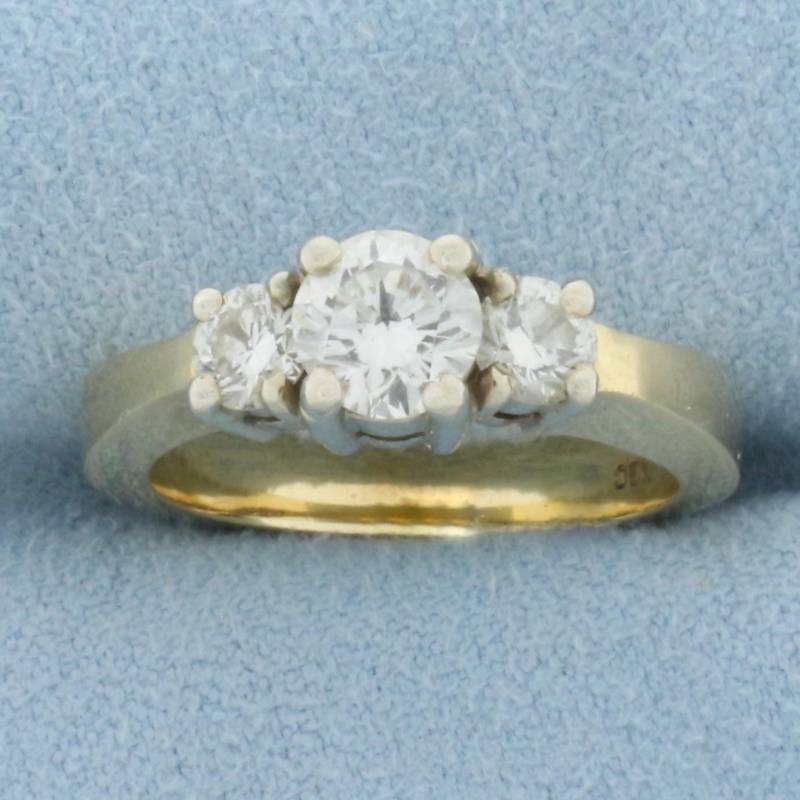 Drei-stein-Diamant-Verlobungsring Oder Jubiläumsring in 585Er Gelbgold von LeifJewelryCo