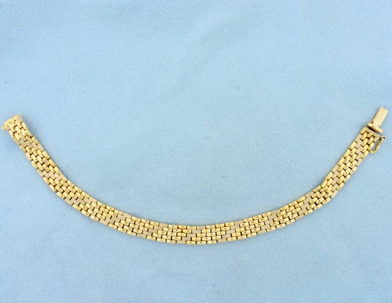 Made in Italien Designer Panther Link Armband 18K Gelbgold von LeifJewelryCo