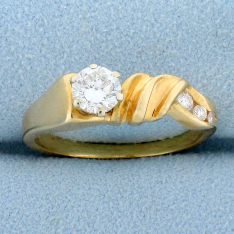 Modernes Abstraktes Design Diamant Ring in 14K Gelbgold von LeifJewelryCo