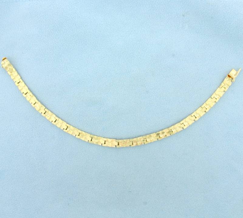 Nugget Gliederarmband Aus 14K Gelbgold von LeifJewelryCo
