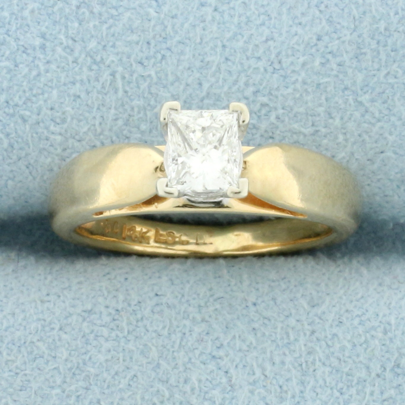 Solitär Prinzessin Diamant Verlobungsring in 14K Gelbgold von LeifJewelryCo