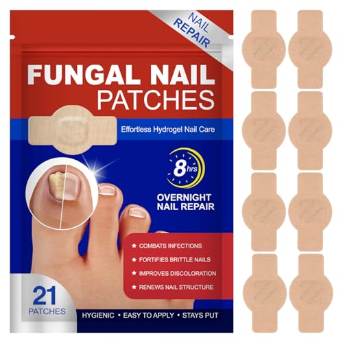 21 Stück Zehennagel Korrektur Patch, Spaltnagelreparatur Stärkende Nägel, Zehennagel Behandlung, Nagelgraben Reparaturpflaster für Beschädigte Nägel und das Erscheinungsbild Verfärbter Nägel von Leikedun
