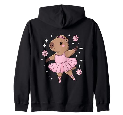 Süße Capybara Ballerina Frauen Mädchen Ballett Tanzliebhaber Kapuzenjacke Süße Capybara Ballerina Frauen Mädchen Ballett Tanzliebhaber Kapuzenjacke von Leilani's Kawaii Clothing