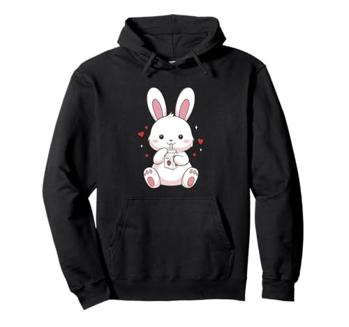 Süße Kawaii Bunny Kaninchen Erdbeermilch Frauen Mädchen Pullover Hoodie Süße Kawaii Bunny Kaninchen Erdbeermilch Frauen Mädchen Pullover Hoodie von Leilani's Kawaii Clothing