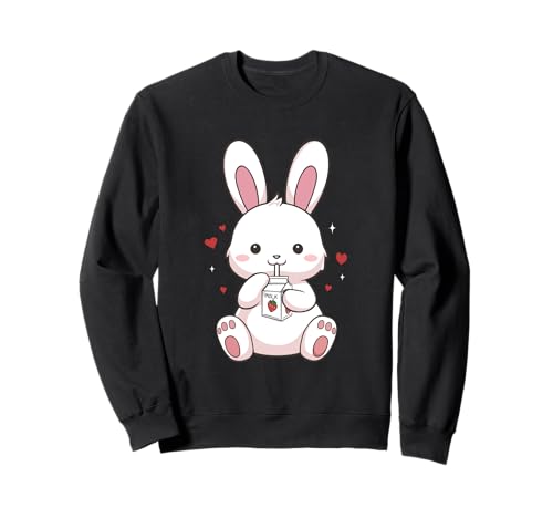 Süße Kawaii Bunny Kaninchen Erdbeermilch Frauen Mädchen Sweatshirt Süße Kawaii Bunny Kaninchen Erdbeermilch Frauen Mädchen Sweatshirt von Leilani's Kawaii Clothing