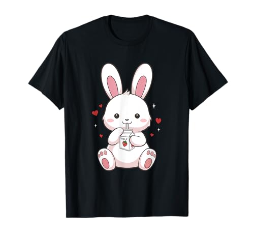 Süße Kawaii Bunny Kaninchen Erdbeermilch Frauen Mädchen T-Shirt von Leilani's Kawaii Clothing