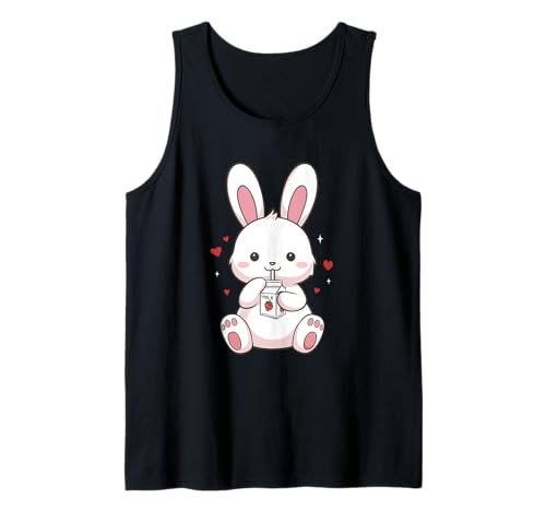 Süße Kawaii Bunny Kaninchen Erdbeermilch Frauen Mädchen Tank Top Süße Kawaii Bunny Kaninchen Erdbeermilch Frauen Mädchen Tank Top von Leilani's Kawaii Clothing