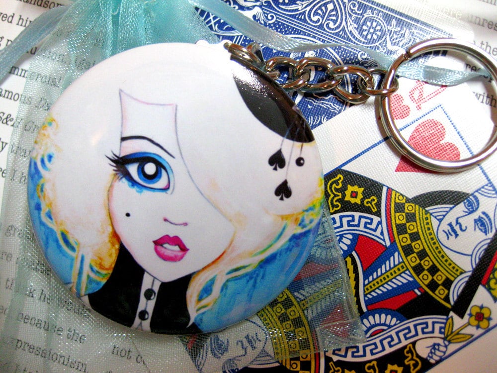 Alice Im Wunderland Kunst Runder Schlüsselanhänger Alice Im Wunderland Kunst Runder Schlüsselanhänger von LeilaniJoyArt