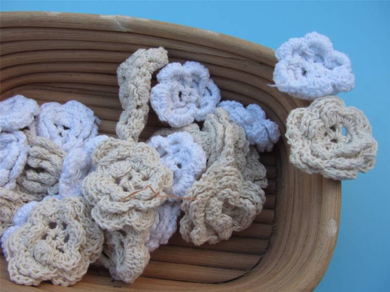 10Pcs Baumwolle Häkeln Applikation, 4, 5 cm Blume Applikation 10Pcs Baumwolle Häkeln Applikation, 4, 5 cm Blume Applikation von Leileilita