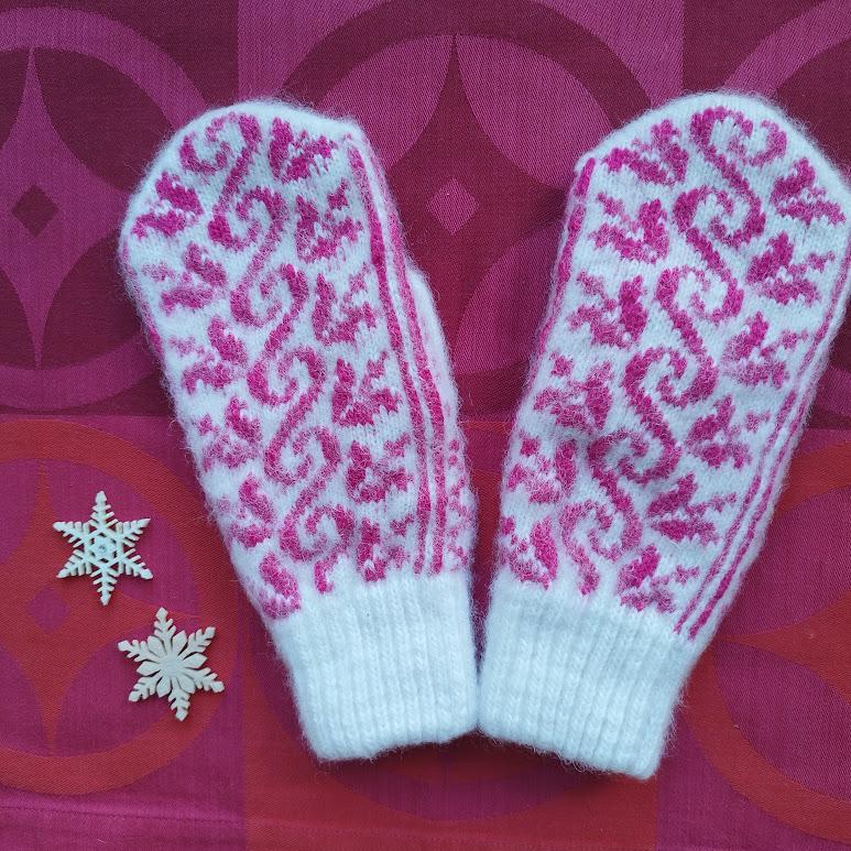 Gestrickte Handschuhe Norweger Aus Angora Wolle Polyacryl Größe M Fäustlinge Gr.l Winterhandschuhe Kratzfreie Kuschelige Warme Handschuhe von LeinenFlair