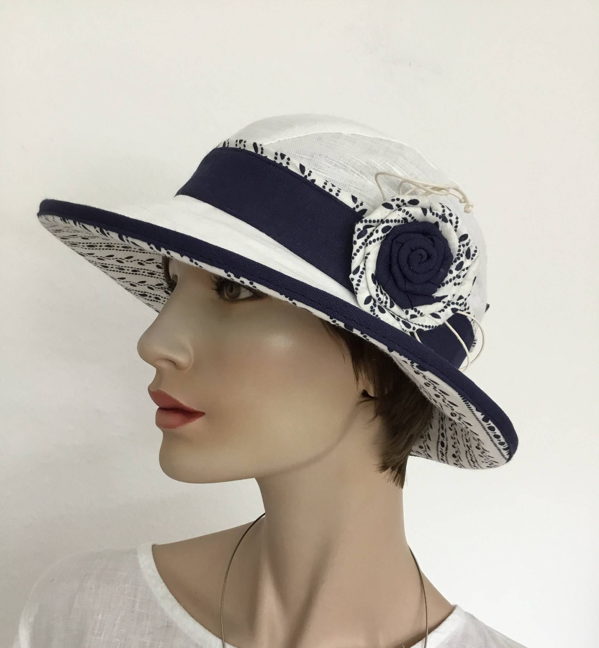 100% Leinen Damen Hut Sommerhut Sonnenhut Handmade Neu von LeinenWelt