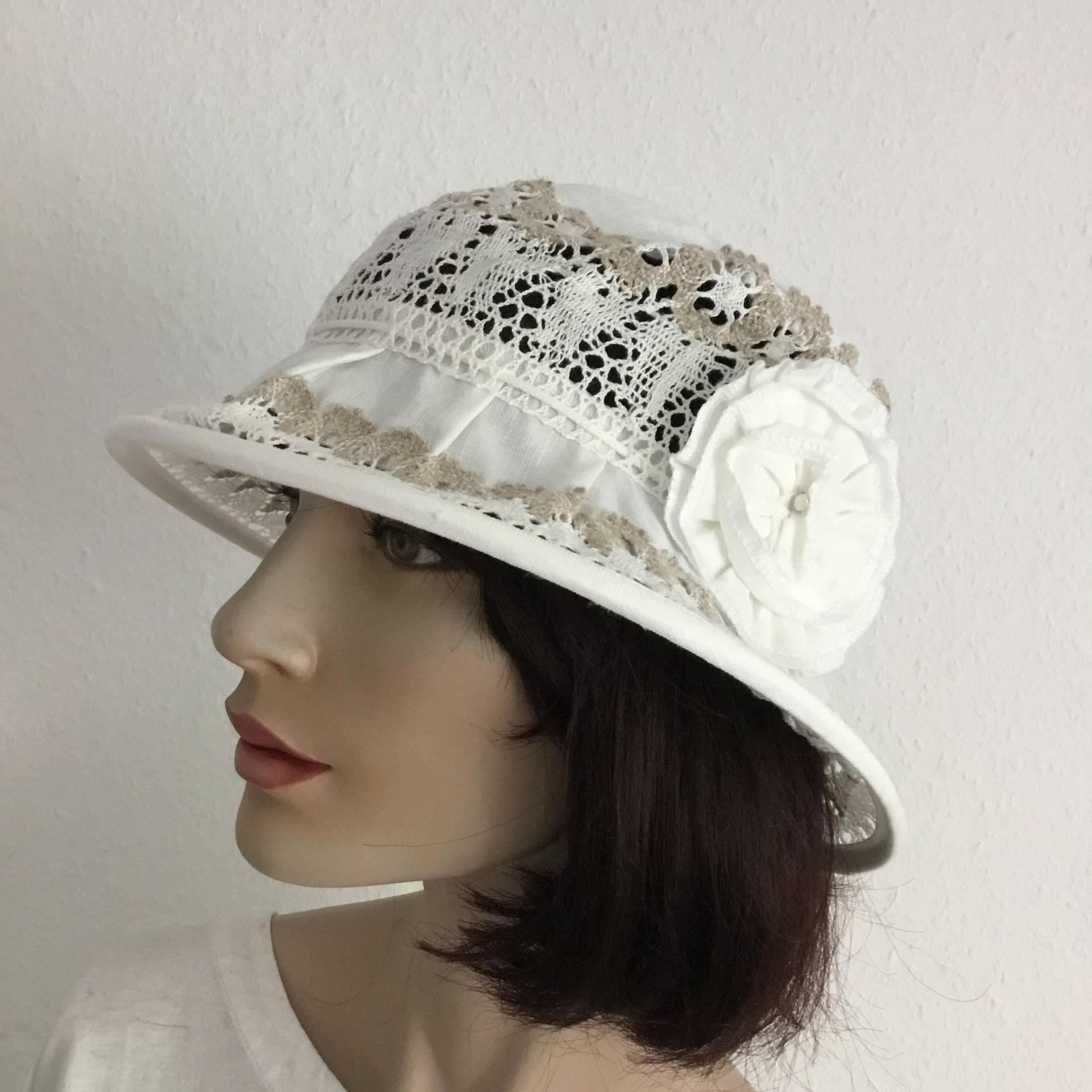 Damen Hut Sommerhut Sonnenhut 100% Leinen Weiß Handmade Neu Damen Hut Sommerhut Sonnenhut 100% Leinen Weiß Handmade Neu von LeinenWelt