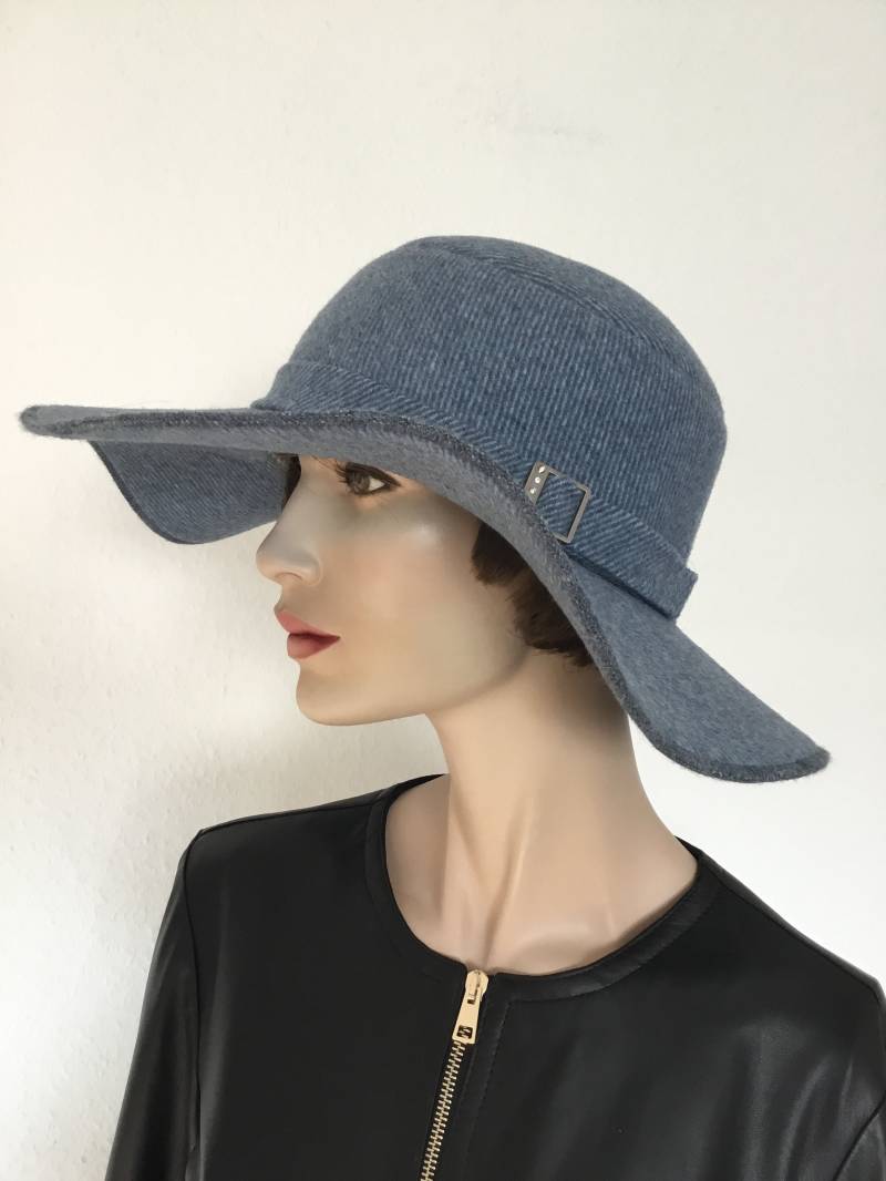 Sale Designer Damenhut Große Krempe Wolle von LeinenWelt