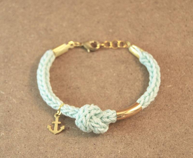 Anker Armband Mit Knoten, Minze von LeiniJewelry