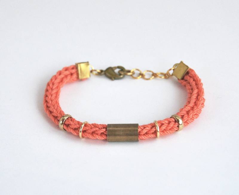 Koralle Armband Mit Rohr, Armband, Stapeln Lachsrosa von LeiniJewelry