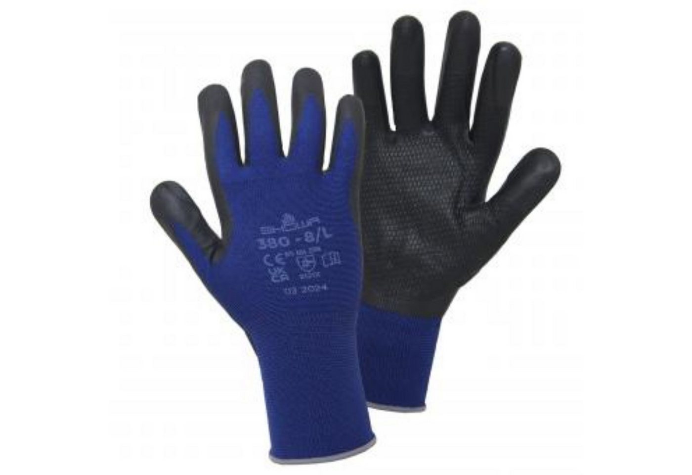 Leipold + Döhle Arbeitshandschuhe 5 Paar SHOWA 380 Feinstrickhandschuh Nitril für Montage & Logistik Genoppte & geschäumte Nitril-Beschichtung von Leipold + Döhle