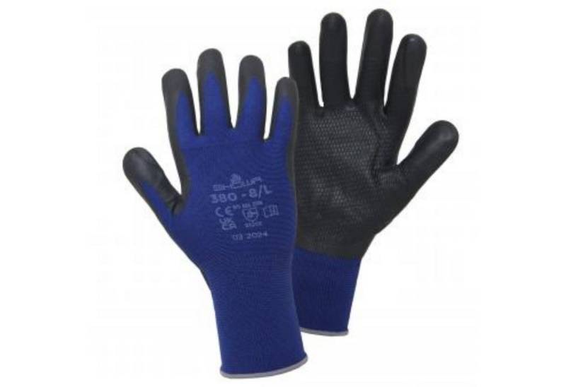 Leipold + Döhle Arbeitshandschuhe 5 Paar SHOWA 380 Feinstrickhandschuh Nitril für Montage & Logistik Genoppte & geschäumte Nitril-Beschichtung von Leipold + Döhle