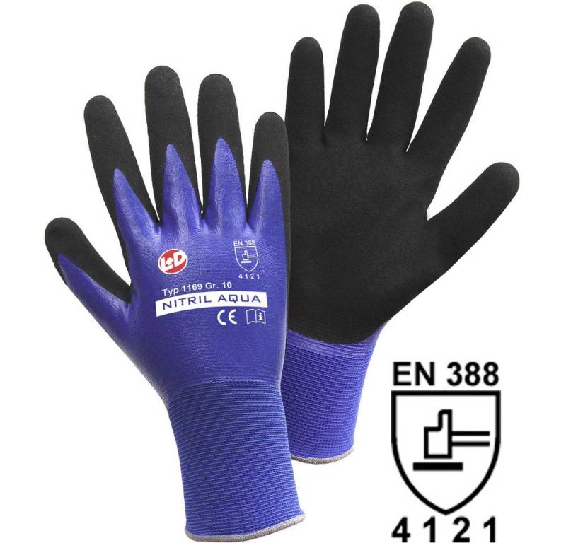 Leipold + Döhle Arbeitshandschuhe Leipold Doehle Nitril Aqua 1169-XXL Nylon Arbeitshandschuh Größe (Hand von Leipold + Döhle