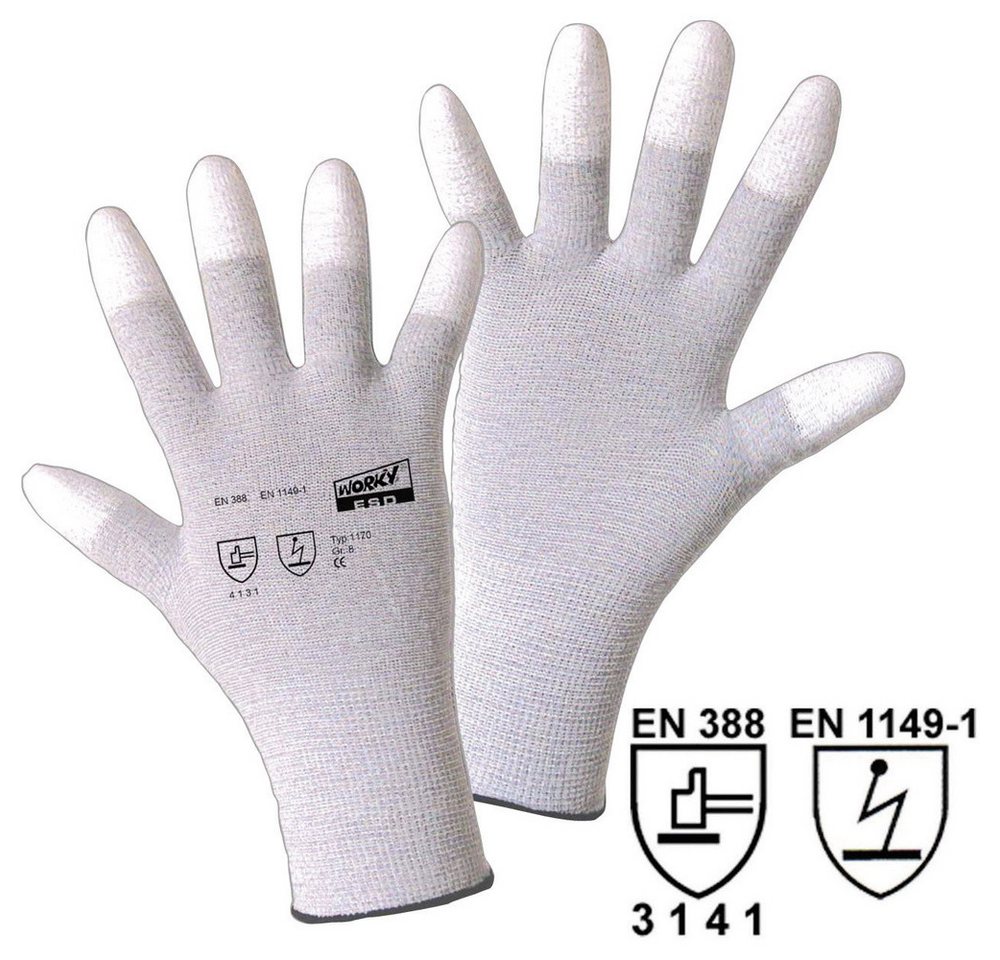 Leipold + Döhle Arbeitshandschuhe L+D worky ESD TIP 1170-10 Nylon Arbeitshandschuh Größe (Handschuhe): 1 von Leipold + Döhle