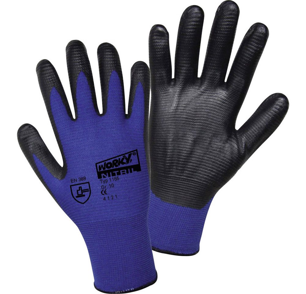 Leipold + Döhle Arbeitshandschuhe L+D worky Nylon Super Grip Nitrile 1165-10 Nylon Arbeitshandschuh Größ von Leipold + Döhle