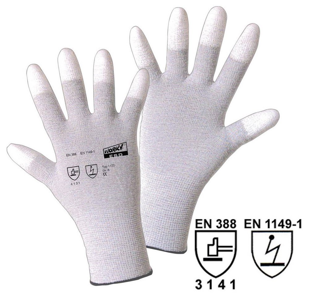 Leipold + Döhle Arbeitshandschuhe Leipold Doehle ESD TIP 1170-8 Nylon Arbeitshandschuh Größe (Handschuhe von Leipold + Döhle