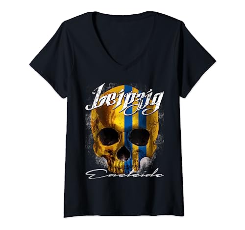 Damen Leipzig Eastside, Löwe, Sachsen T-Shirt mit V-Ausschnitt Damen Leipzig Eastside, Löwe, Sachsen T-Shirt mit V-Ausschnitt von Leipzig Eastside Fashion Ostdeutschland