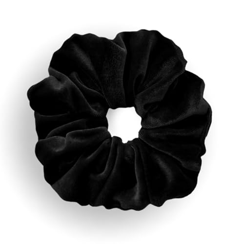 Leirinik Velvet Scrunchie schwarz 1er Pack - 14 cm - hochwertiger Haargummi aus 100% Polyester - Samt Optik für Damen & Mädchen - alle Haartypen - haarschonend Leirinik Velvet Scrunchie schwarz 1er Pack - 14 cm - hochwertiger Haargummi aus 100% Polyester - Samt Optik für Damen & Mädchen - alle Haartypen - haarschonend von Leirinik