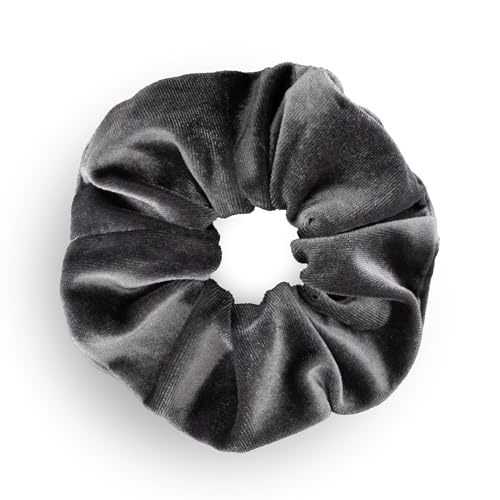 Leirinik Velvet Scrunchie grau anthrazit 1er Pack - 14 cm - hochwertiger Haargummi aus 100% Polyester - Samt Optik für Damen & Mädchen - alle Haartypen - haarschonend Leirinik Velvet Scrunchie grau anthrazit 1er Pack - 14 cm - hochwertiger Haargummi aus 100% Polyester - Samt Optik für Damen & Mädchen - alle Haartypen - haarschonend von Leirinik