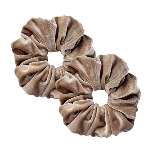 Leirinik Velvet Scrunchie braun 2er Pack - 14 cm - hochwertiger Haargummi aus 100% Polyester - Samt Optik für Damen & Mädchen - alle Haartypen - haarschonend Leirinik Velvet Scrunchie braun 2er Pack - 14 cm - hochwertiger Haargummi aus 100% Polyester - Samt Optik für Damen & Mädchen - alle Haartypen - haarschonend von Leirinik