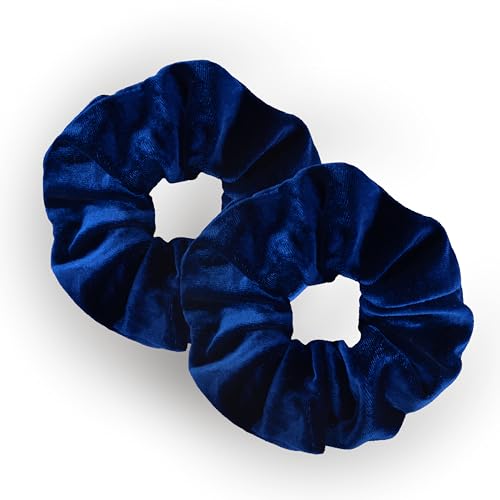 Leirinik Velvet Scrunchie navy blau 2er Pack - 14 cm - hochwertiger Haargummi aus 100% Polyester - Samt Optik für Damen & Mädchen - alle Haartypen - haarschonend Leirinik Velvet Scrunchie navy blau 2er Pack - 14 cm - hochwertiger Haargummi aus 100% Polyester - Samt Optik für Damen & Mädchen - alle Haartypen - haarschonend von Leirinik