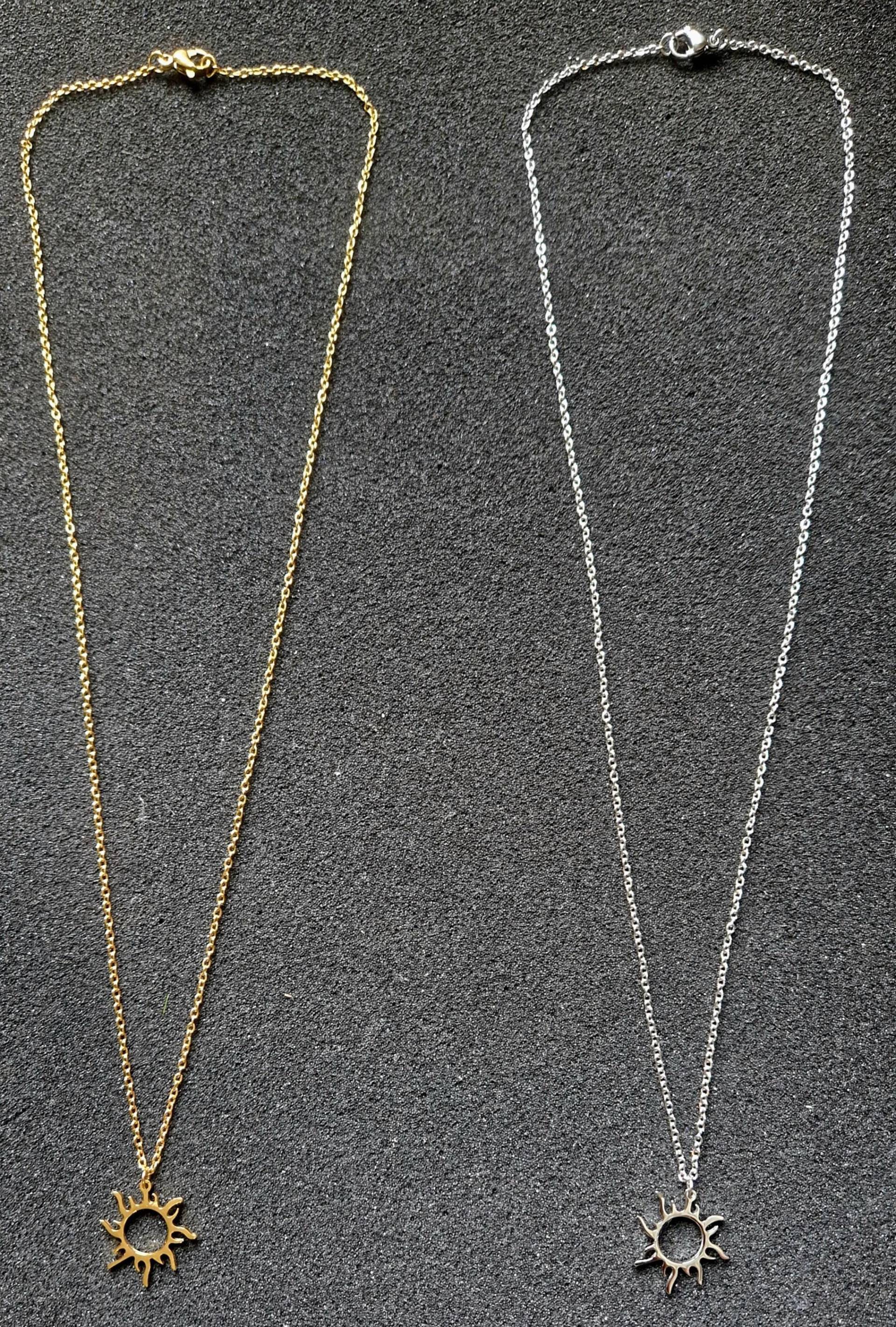 Schöne -Sonne - Halskette in Gold/Silber Aus Edelstahl, Kette, Sonne, Sun, Schmuck, Minimalistisch Schöne -Sonne - Halskette in Gold/Silber Aus Edelstahl, Kette, Sonne, Sun, Schmuck, Minimalistisch von LeisModeaccessoires