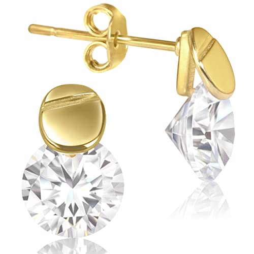 Leisha Ohrstecker Silber 925 mit Kristallen (gold vergoldet 18K) - Luxuriöse Ohrringe Silber 925 - Nickelfreie Ohrringe - Ohrstecker in Geschenkbox (Gold) von Leisha Jewelry