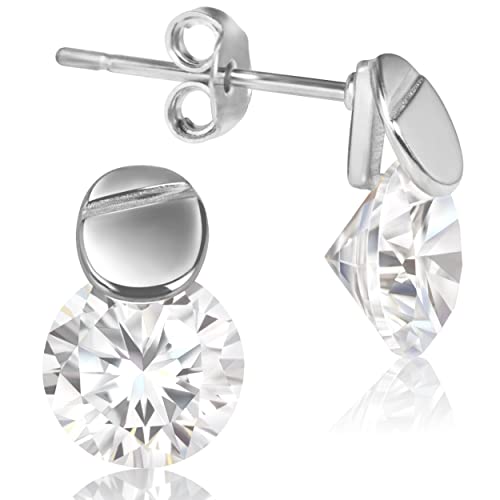 Leisha Ohrstecker Silber 925 mit Kristallen (Vergoldet Platin) - Luxuriöse Ohrringe Silber 925 - Nickelfreie Ohrringe - Ohrstecker in Geschenkbox (Platinum Silber) von Leisha Jewelry