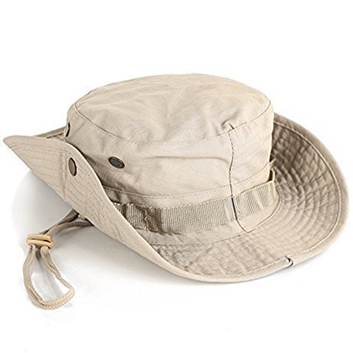 Leisial Afrikanischer Buschhut Fischerhut Sonnenhut Herren Sommer Hut Sonnenhut im Freien Buschhut Khaki 60CM von Leisial