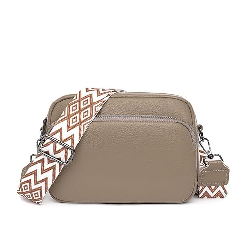 Leisofter Damen Umhängetasche Echtes Leder Crossbody Bag Damen Moderne Taschen mit Breite Schultergurte von Leisofter