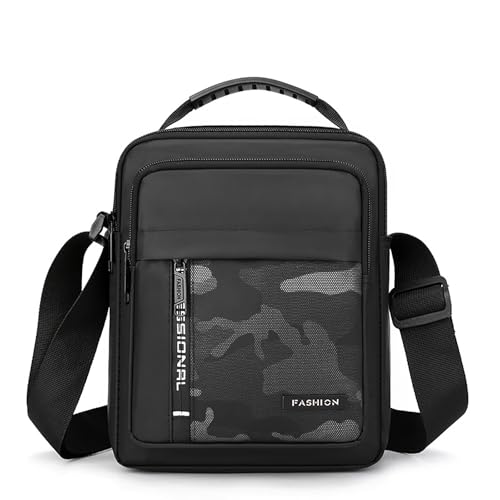 Leisofter Herren Umhängetasche Business Schultertasche Tablet-Tasche Männer Stilvolle Aktentasche für Büro/Reisen/Uni Wasserdichter Nylon Crossbag Brusttasche Handtasche Business Schwarz von Leisofter