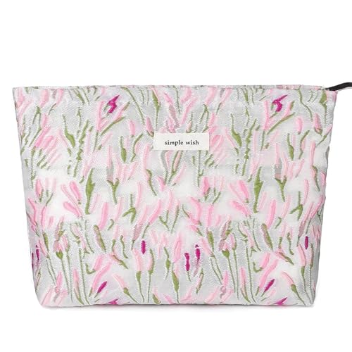 Leisofter Make-up Tasche, große Kapazität kosmetische Tasche Floral Make-up Tasche, Reisetasche Make-up Geldbörse Toiletten Aufbewahrungstasche für Damen von Leisofter