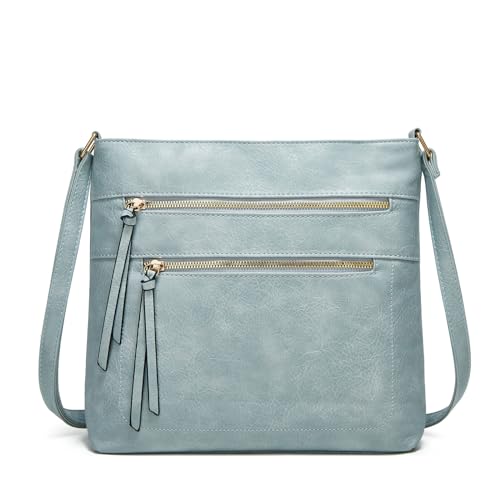 Leisofter Damen Umhängetaschen Mittelgroß, Leicht Damen Schultertasche aus Vegane Leder, Crossbody Bags für Frauen Tasche Damen Schwarz von Leisofter