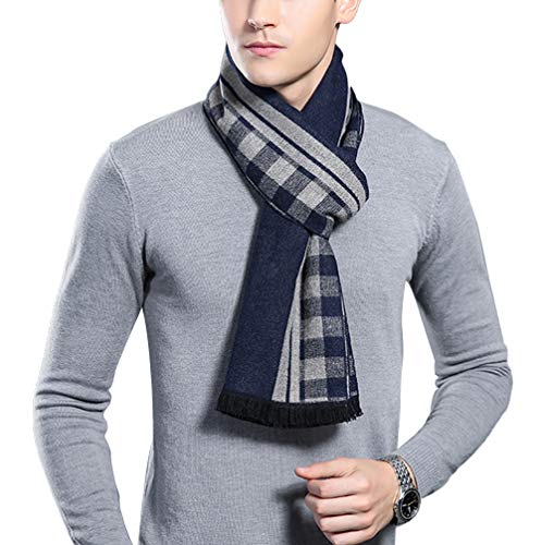 Leisofter Winter Herbst Herren Strickschal Wolle Gestrickter Plaid Schal Business Casual Gentleman Schals 180 * 30 cm von Leisofter