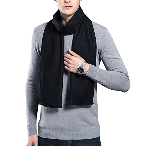 Leisofter Winter Herbst Herren Strickschal Wolle Gestrickter Plaid Schal Business Casual Gentleman Schals 180 * 30 cm von Leisofter