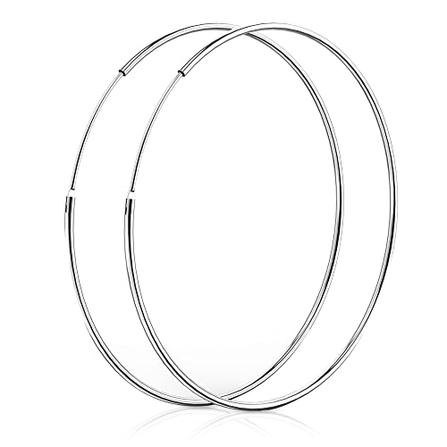 LeisuDay - Creolen silber für Damen aus echt 925 Sterling Silber, große Creolen Hoop Ohrringe für Damen Mädchen - 30mm von LeisuDay