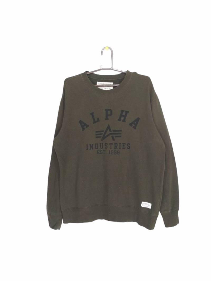 Seltenes Alpha Industries Logo Sweatshirt Seltenes Alpha Industries Logo Sweatshirt von LeisureVintageStore