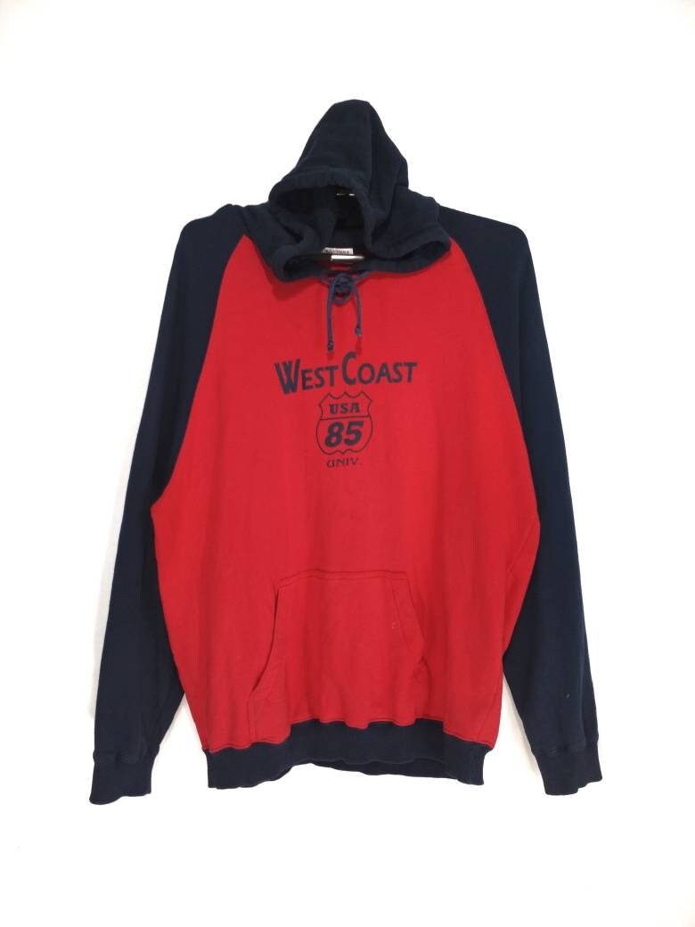 Vintage Universität Westküsten Hoodie Sweatshirt Großes Logo Vintage Universität Westküsten Hoodie Sweatshirt Großes Logo von LeisureVintageStore