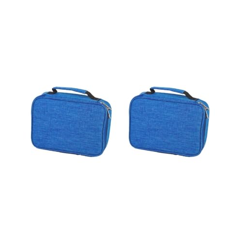 Leisurealeaneag 72 Slots Farbige Federmäppchen Hohe Kapazität Reißverschluss Stifte Federmäppchen Schwarz, 2 Set [Blau], 22x16.5x6.5cm von Leisurealeaneag