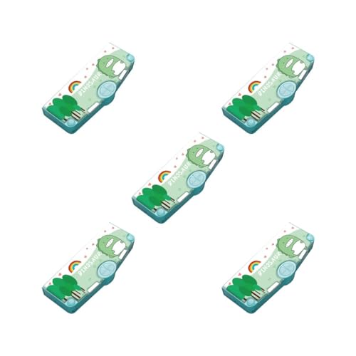 Leisurealeaneag Niedliches Federmäppchen für Schüler, Geschenk, Schulbedarf, Mittelschule, Astronaut, 2 Schichten, 5er-Set [Dinosaurier], 1 count (Pack of 1) von Leisurealeaneag