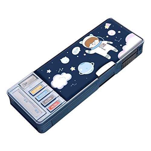 Leisurealeaneag Niedliches Federmäppchen für Schüler, Geschenk, Schulbedarf, Mittelschule, Astronaut, 2 Schichten, Astronaut 2 Schicht, 245x100mm von Leisurealeaneag